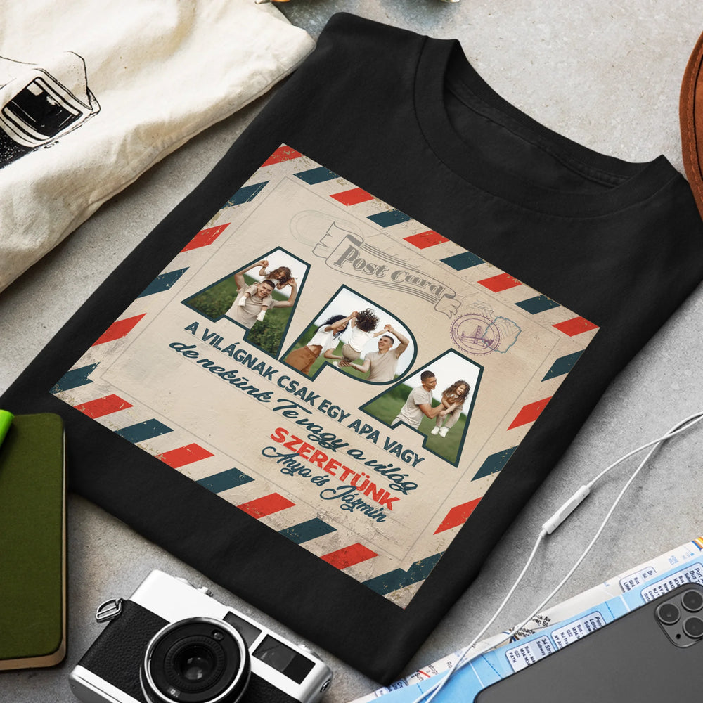 Fényképes ajándék apáknak - Apa feliratos póló