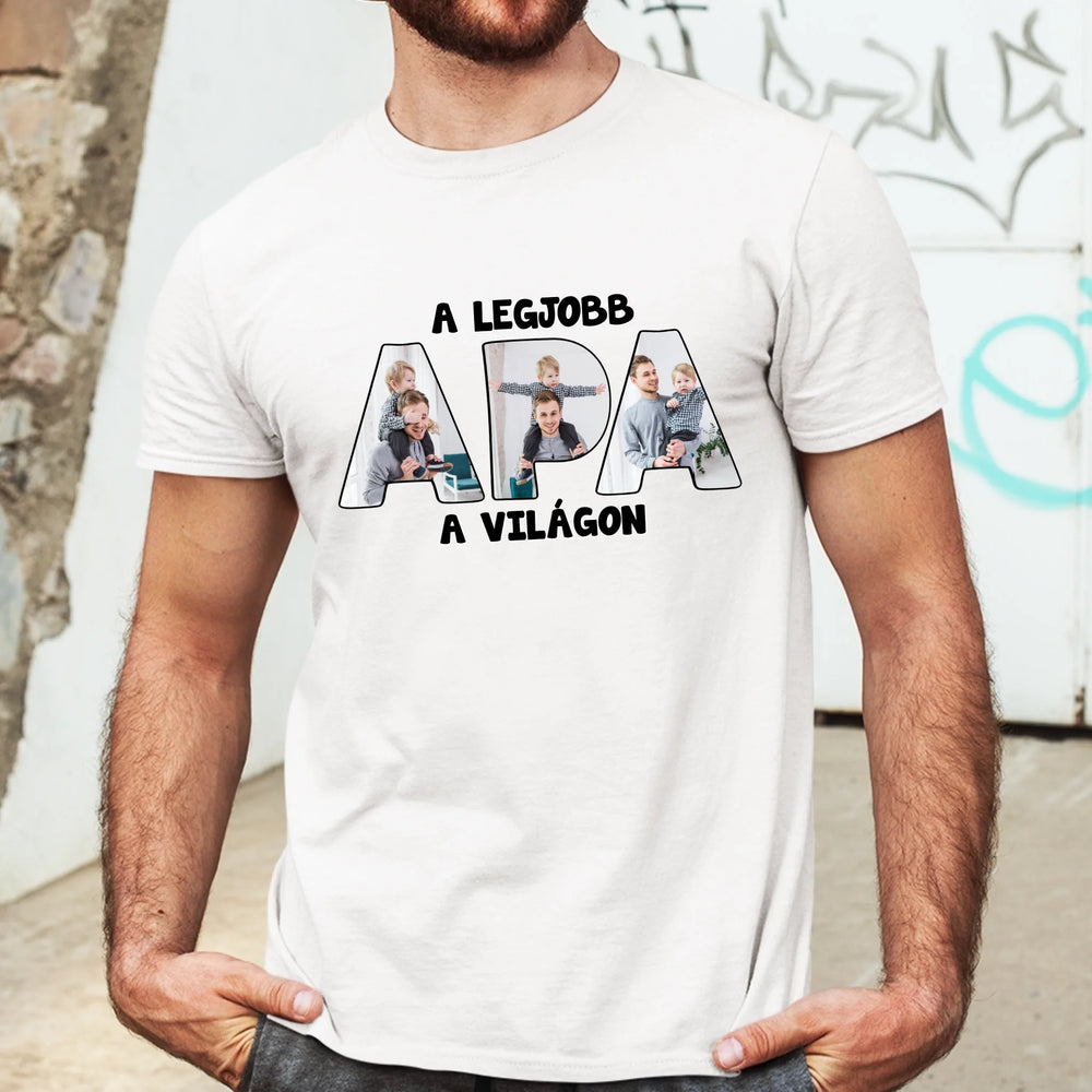 Apa formájú egyedi fényképes póló