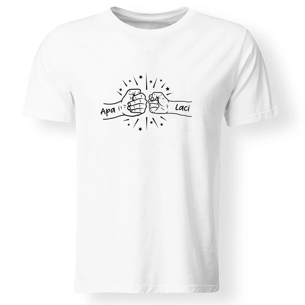 Egyedi neves ajándék póló apáknak kezes mintával