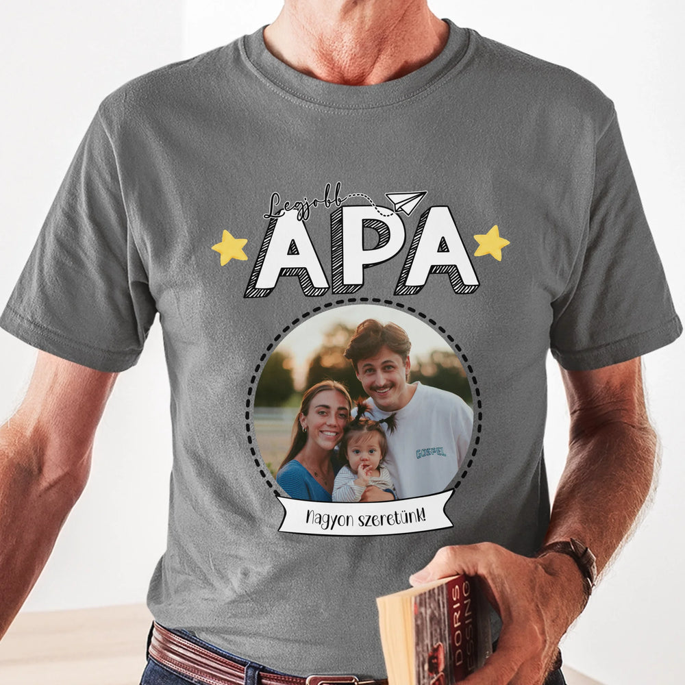 Legjobb Apa póló - Egyedi fényképes, szerkeszthető feliratos póló