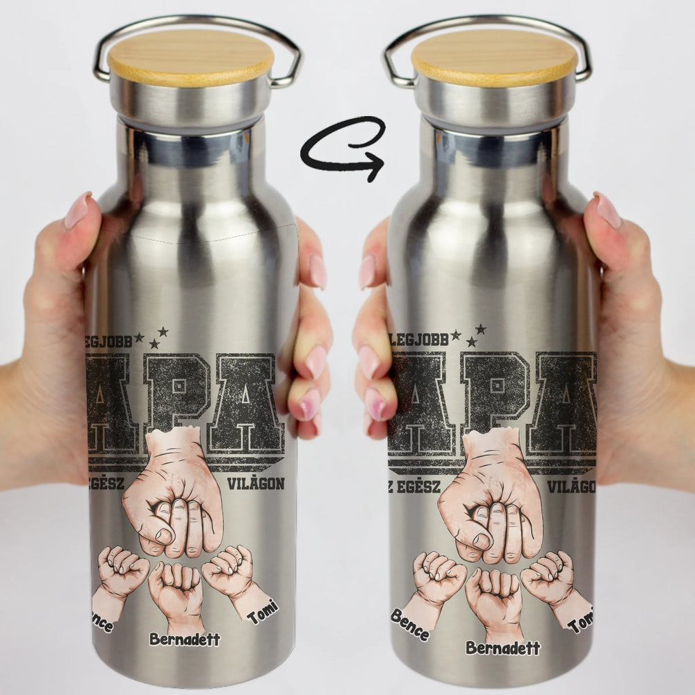 Ajándék Apáknak - Személyre szabható A legjobb Apa ezüst kulacs