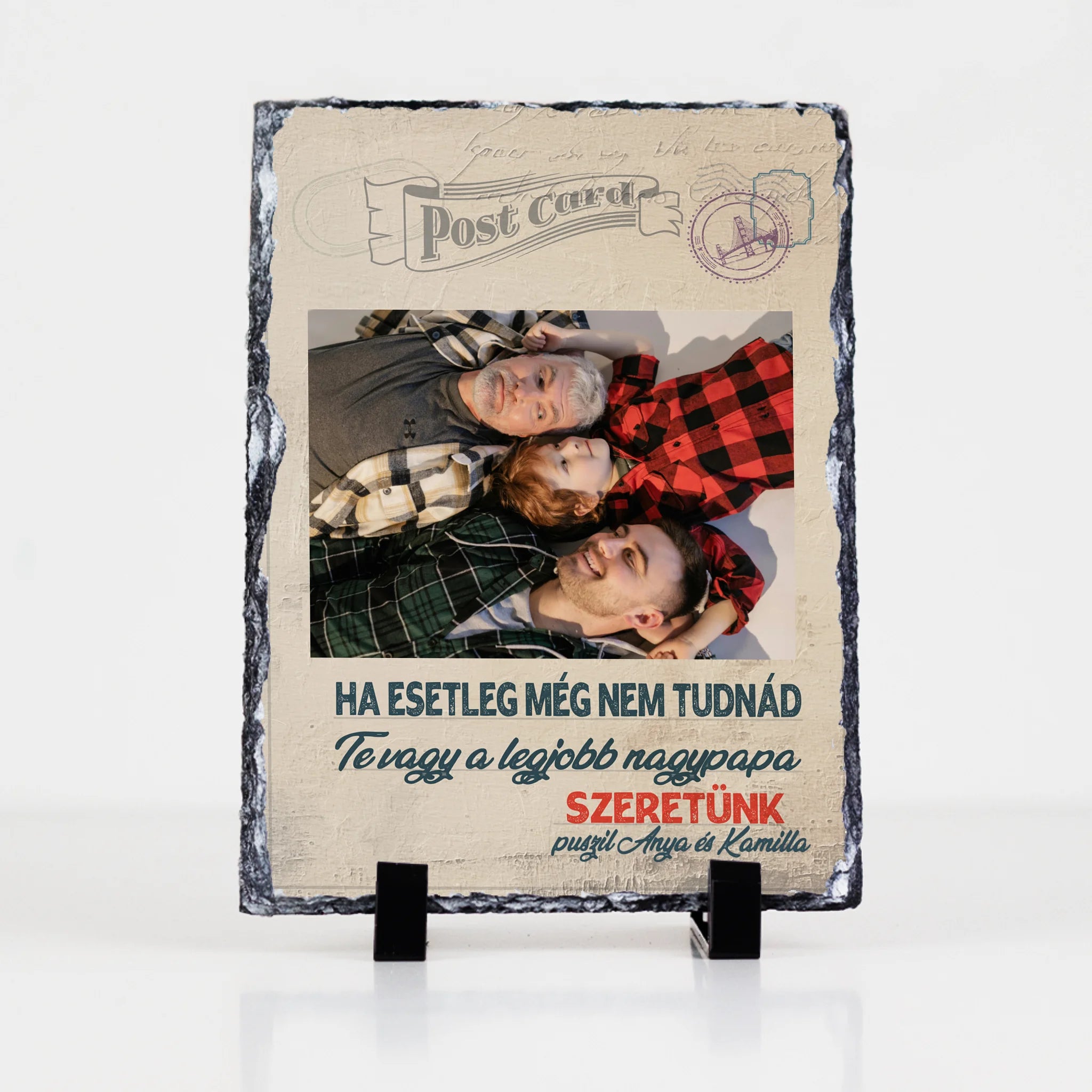 Egyedi apák napi ajándék nagypapáknak - Te vagy a legjobb nagypapa gránitlap XL