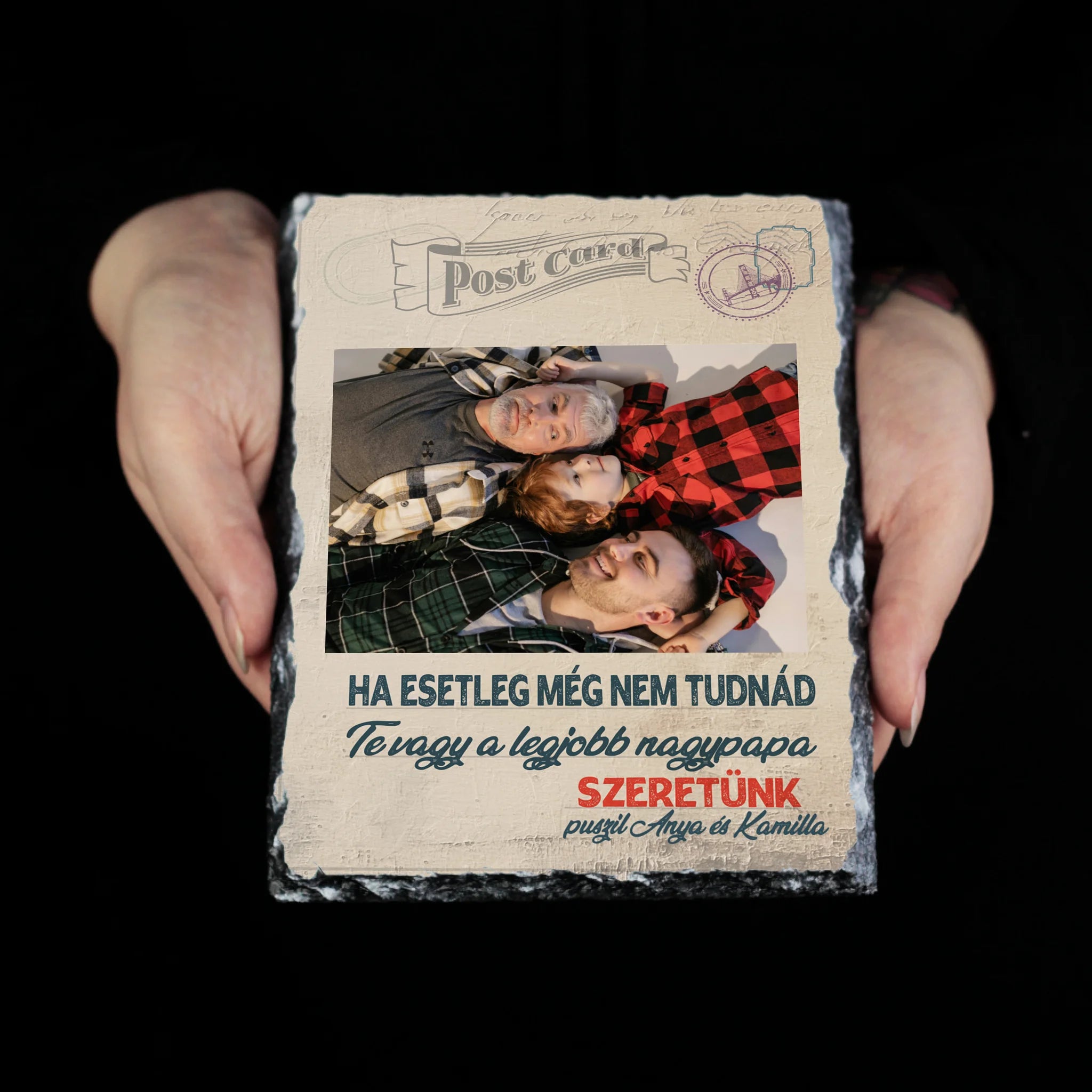 Egyedi apák napi ajándék nagypapáknak - Te vagy a legjobb nagypapa gránitlap XL