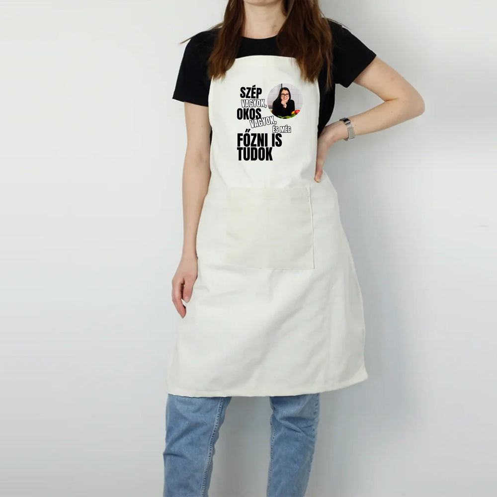 Vicces feliratos kötény egyedi képpel Nőknek
