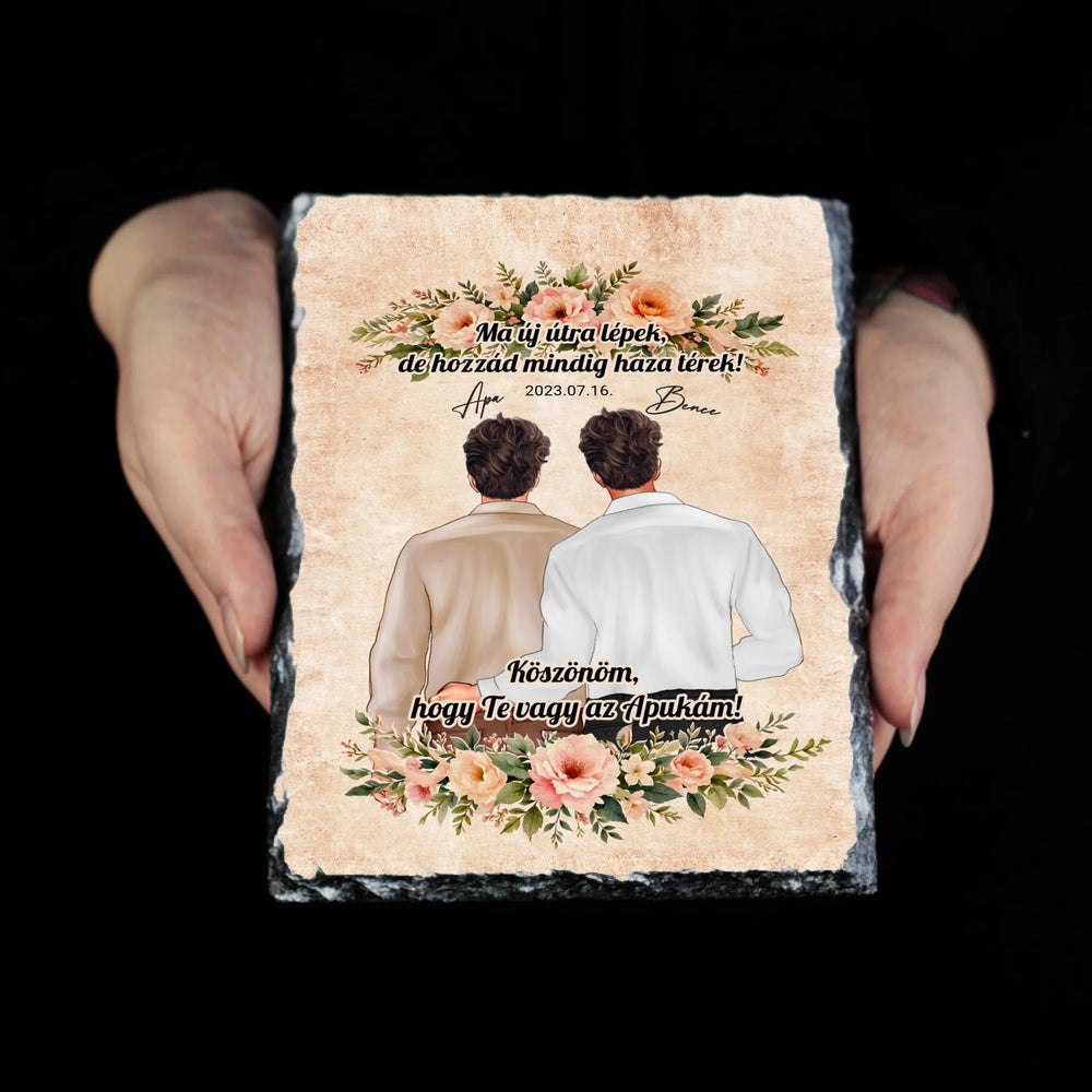 Köszönöm, hogy Te vagy az Apukám - Apa és Vőlegény egyedi szülőköszöntő ajándék