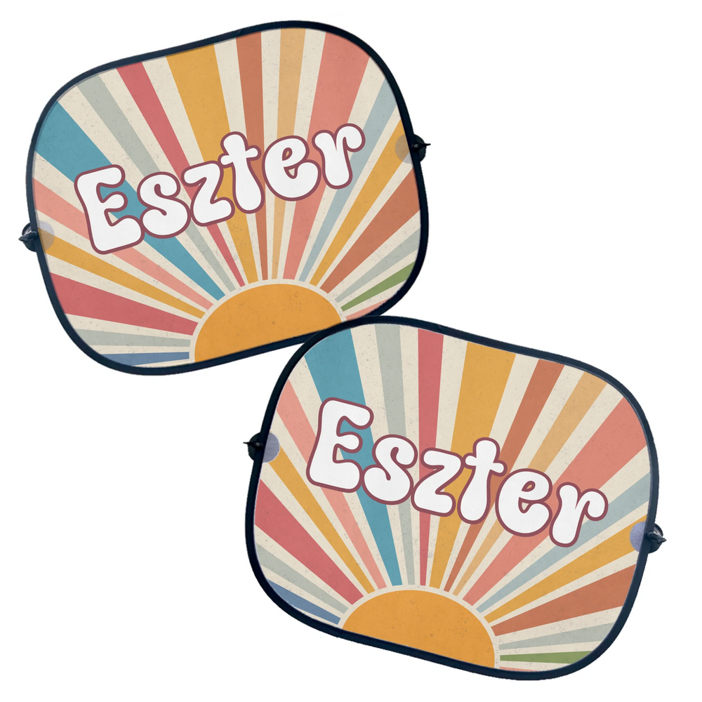 Egyedi retro szivárvány napellenző neves felirattal