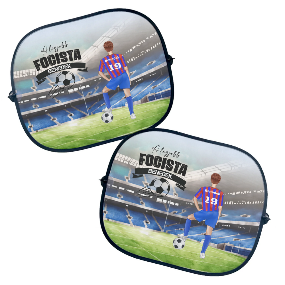 Szerkeszthető karakteres focis napellenző fiúknak