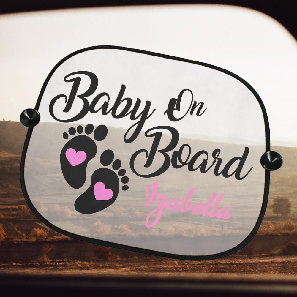 Egyedi neves lányos baby on board napellenző