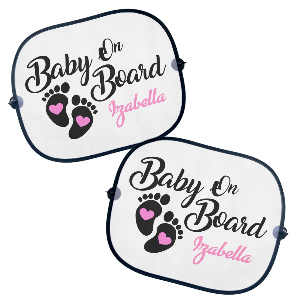 Egyedi neves lányos baby on board napellenző