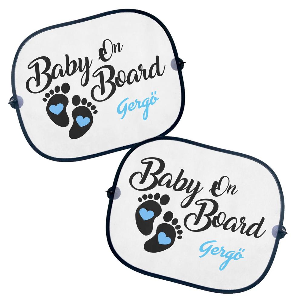 Egyedi neves fiús baby on board napellenző
