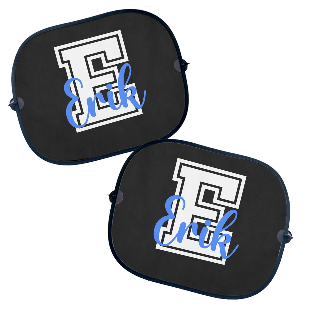 Kezdőbetűs egyedi neves autós napellenző szerkeszthető felirattal