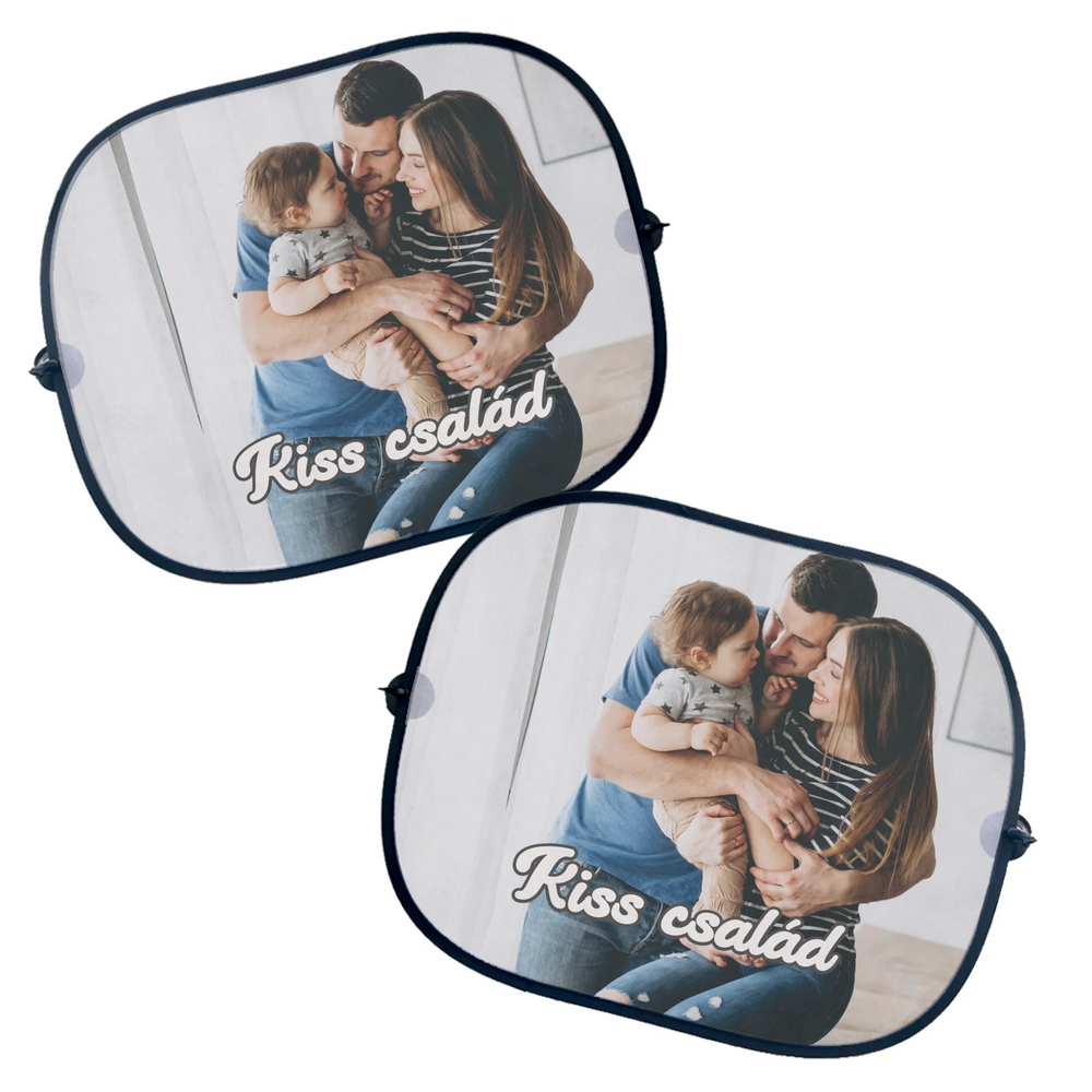 Egyedi képes napellenző felirattal