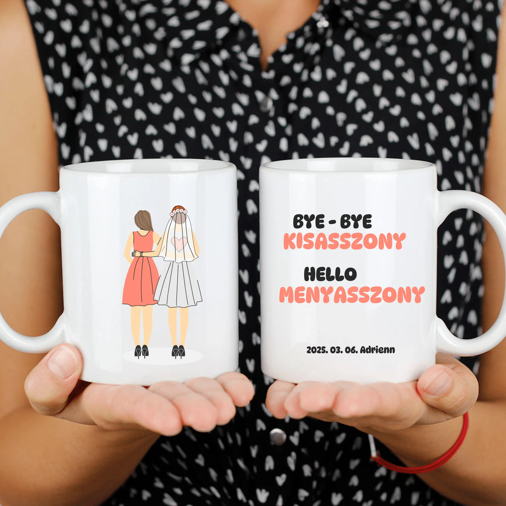 Koszorúslányok menyasszonnyal esküvői bögre