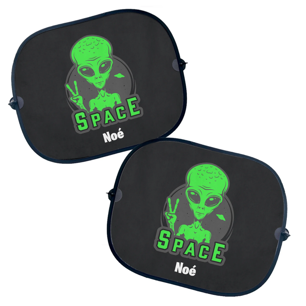 Autós napellenző -Űr témájú napellenző gyerekeknek egyedi névvel