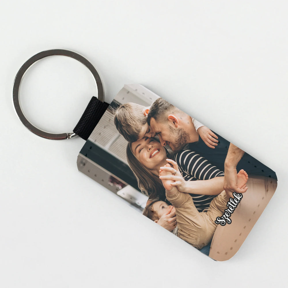 Egyedi képes prémium bőr kulcstartó