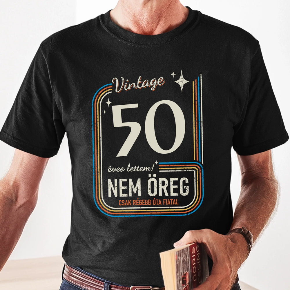Vintage egyedi évszámos születésnapi póló férfiaknak