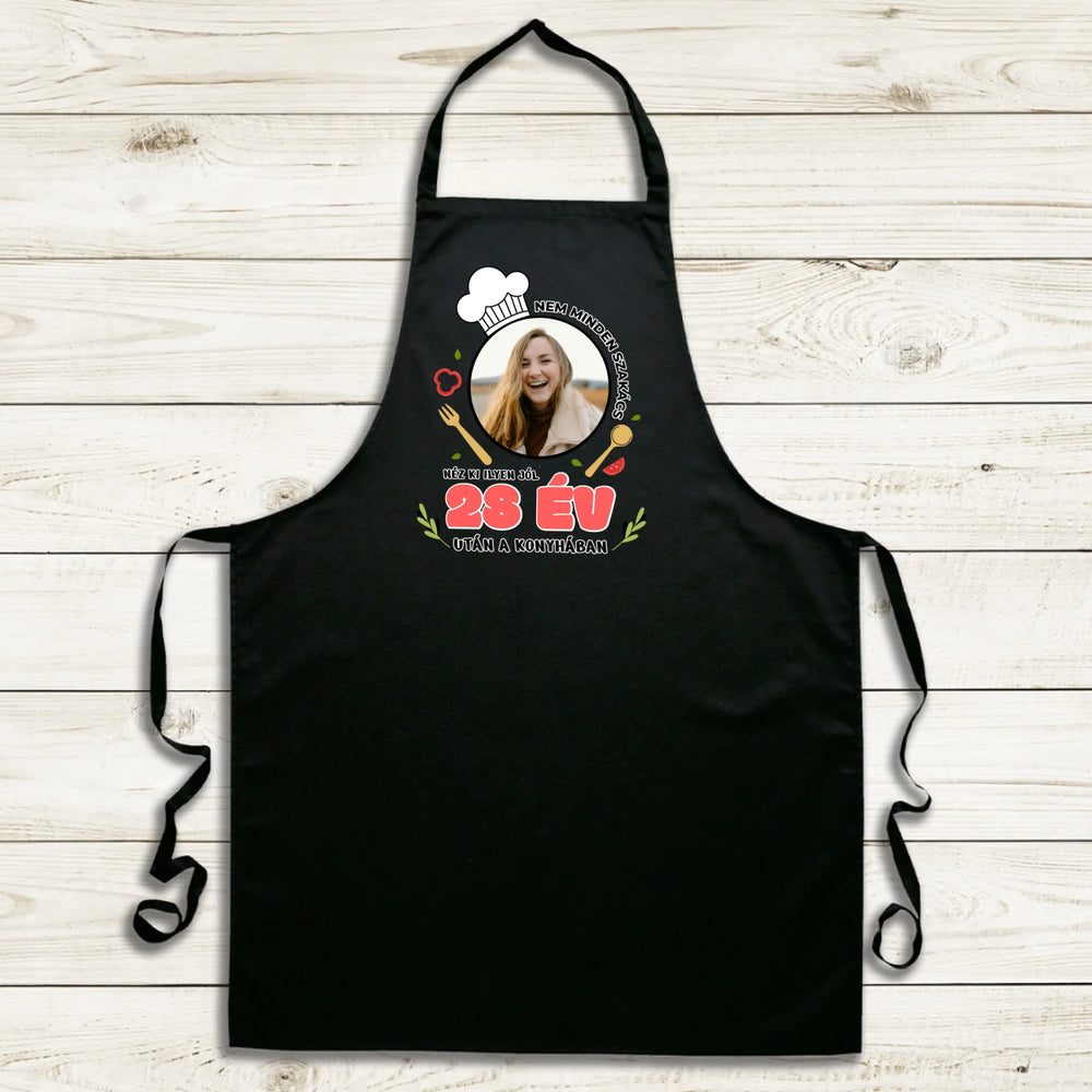 Nem minden szakács évszámos születésnapi fekete kötény