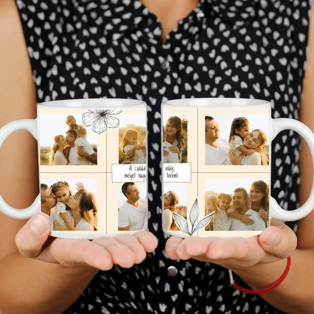 Egyedi 6 képes bögre - Szerkeszthető felirattal