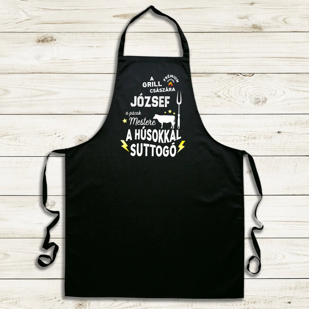 A grill császára - saját névvel fekete kötény