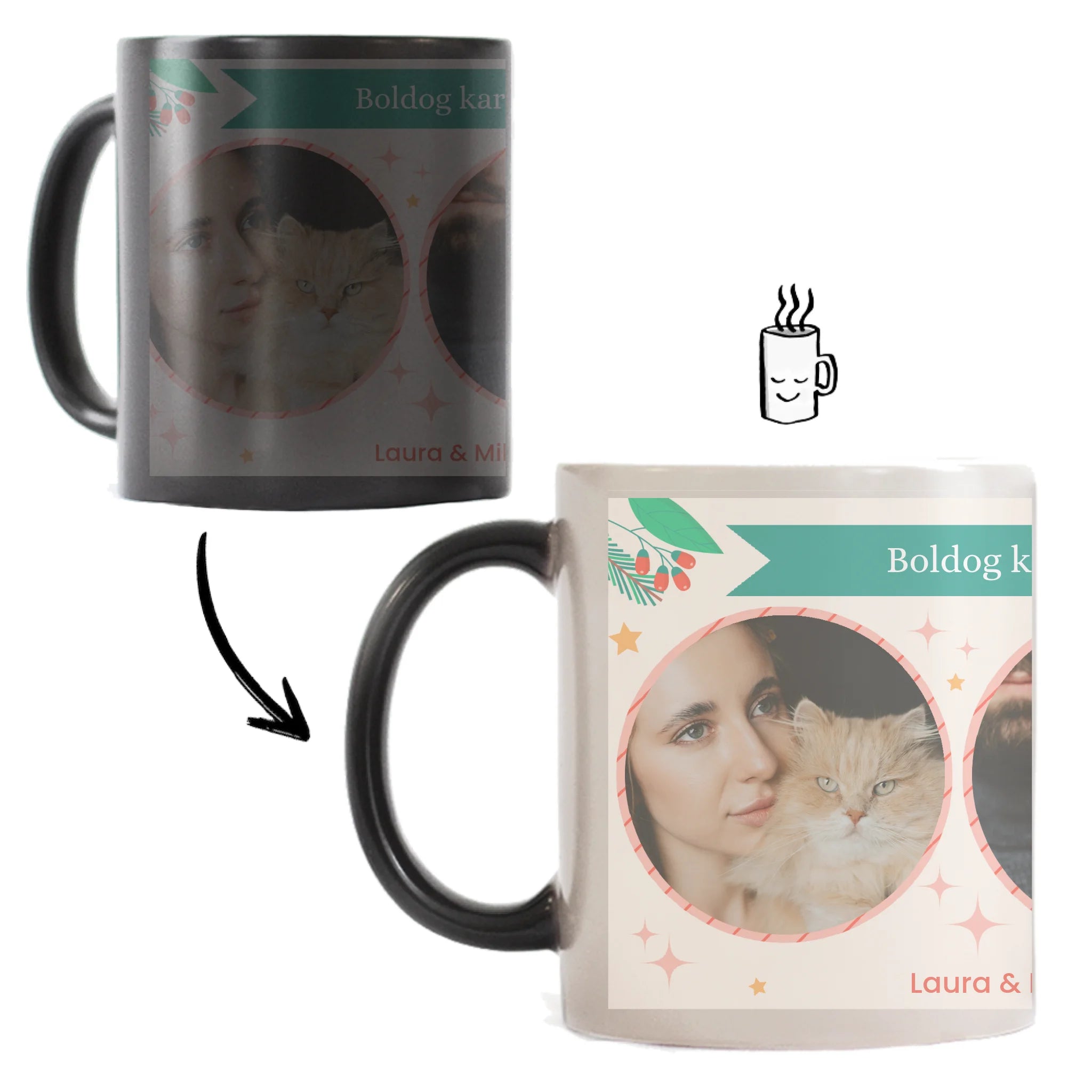 Karácsonyi bögre 3 képpel és egyedi feliratokkal