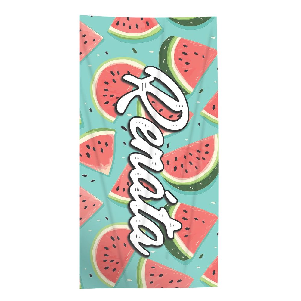 Választható gyümölcsös egyedi strandtörölköző neves felirattal