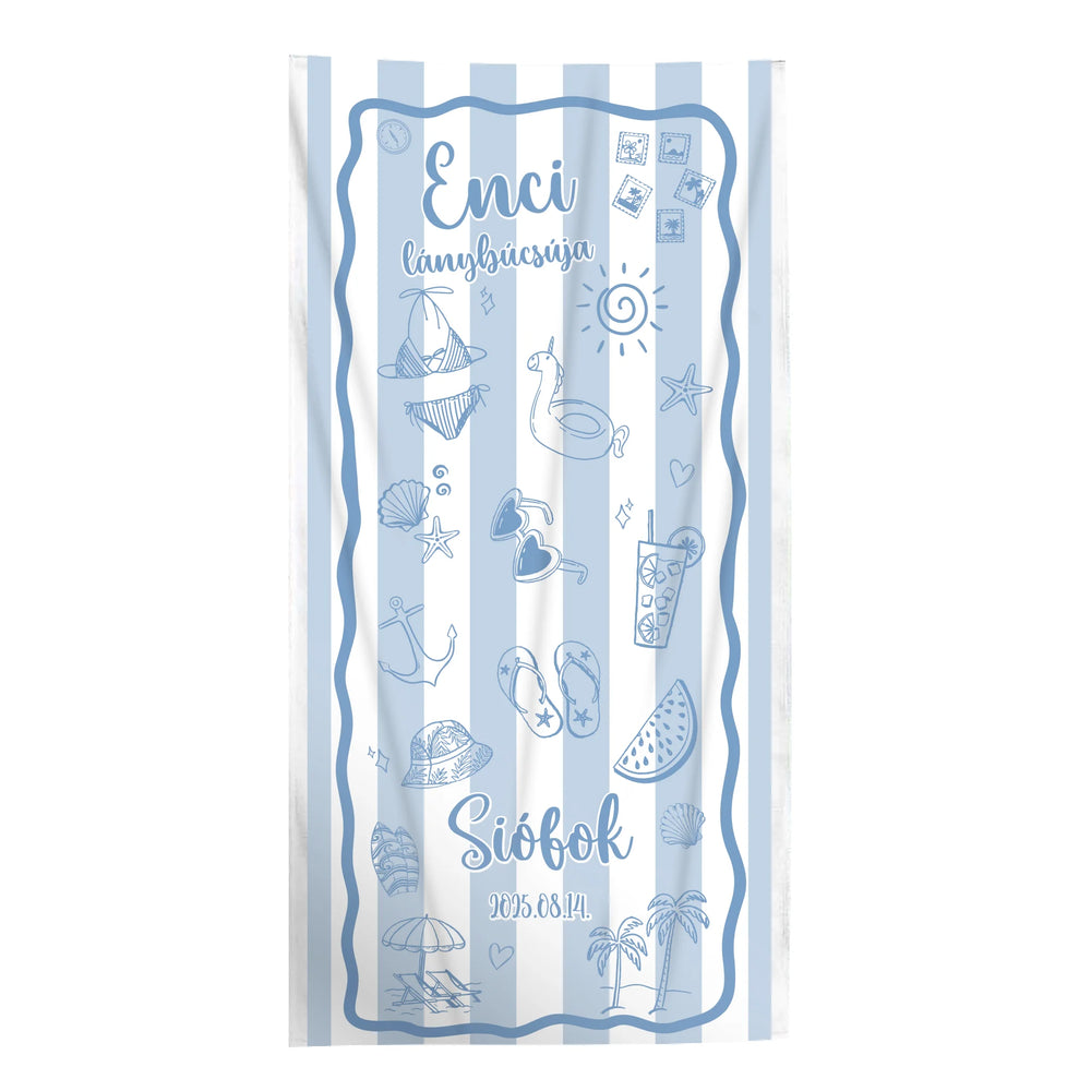 Egyedi sellős strandtörölköző névvel - egyedi ajándék gyerekeknek