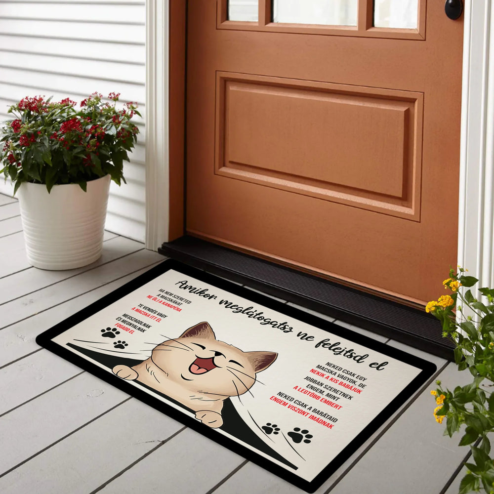 Ajándék Apáknak - Egyedi képes Apa szeretünk lábtörlő