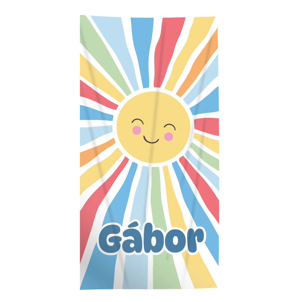 Napocska mintás strandtörölköző - ajándék gyerekeknek