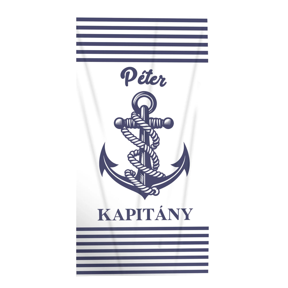 Tengerész stílusú névre szóló egyedi strandtörölköző