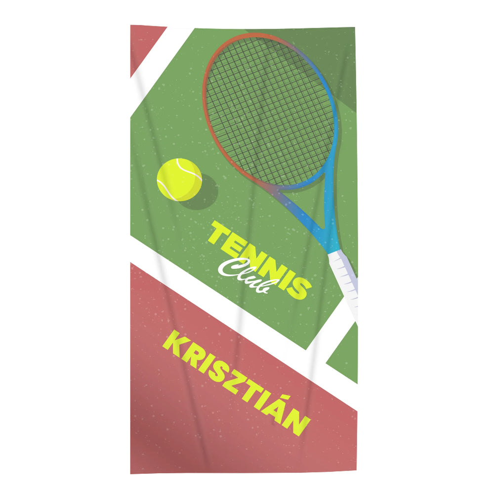 Ajándék tenisz kedvelőknek - személyre szabott törölköző névvel
