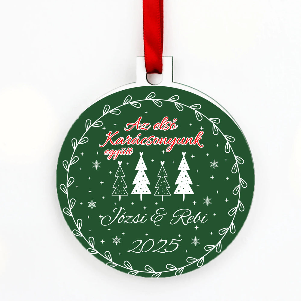Első karácsonyunk együtt karácsonyfadísz egyedi névvel