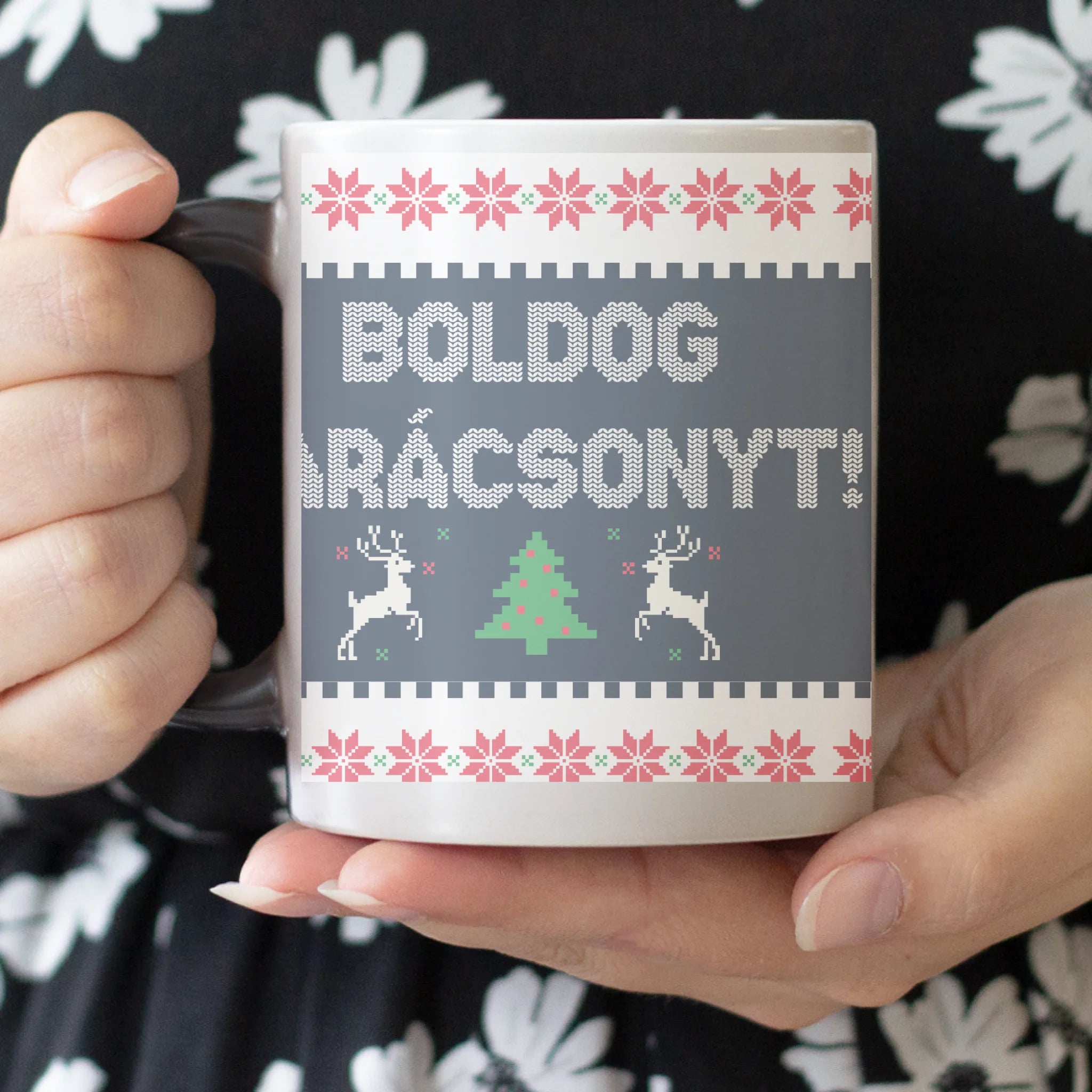 Karácsonyi bögre - Ezt a ronda bögrét kaptam választható felirattal