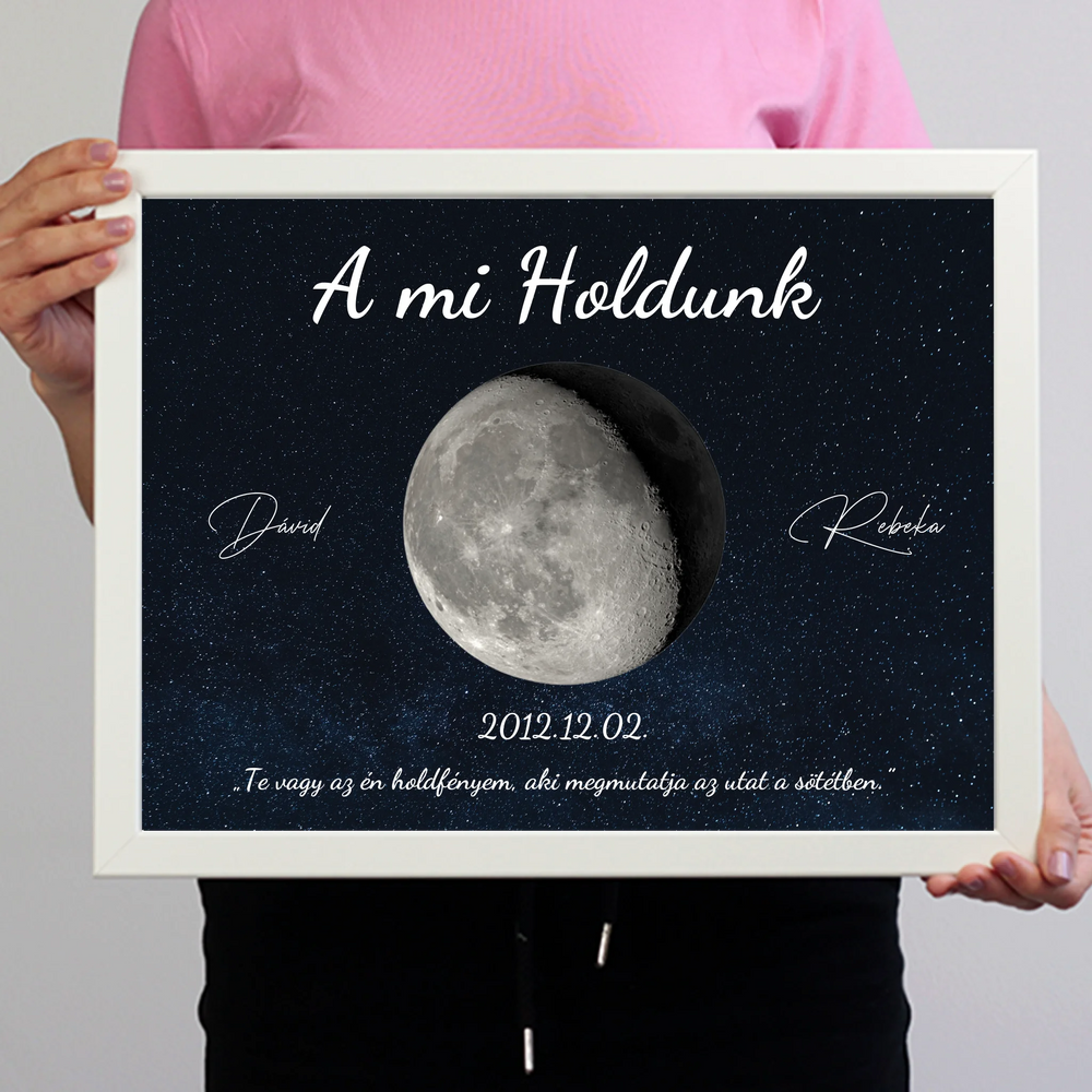 A mi holdunk - egyedi feliratos szerkeszthető ajándék falikép