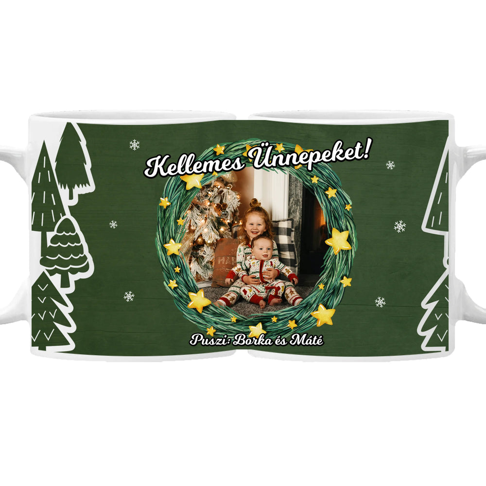Egyedi karácsonyi bögre saját képpel és felirattal