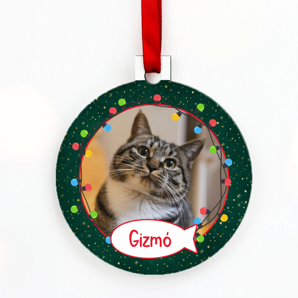 Állatos kör alakú karácsonyfadísz - saját névvel