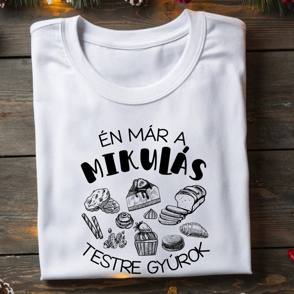 Mikulás testre gyúrok karácsonyi ajándék póló- vicces póló férfiaknak