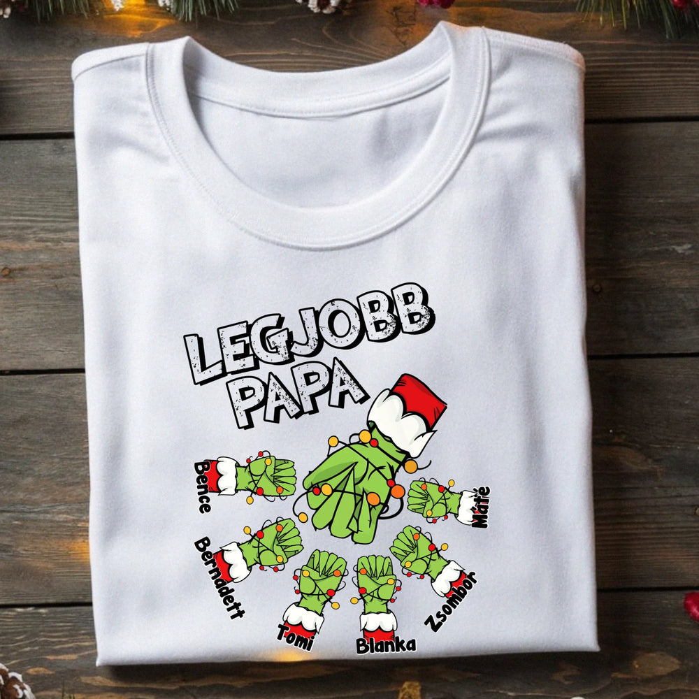 Karácsonyi ajándék papáknak - legjobb papa póló grincs verzió