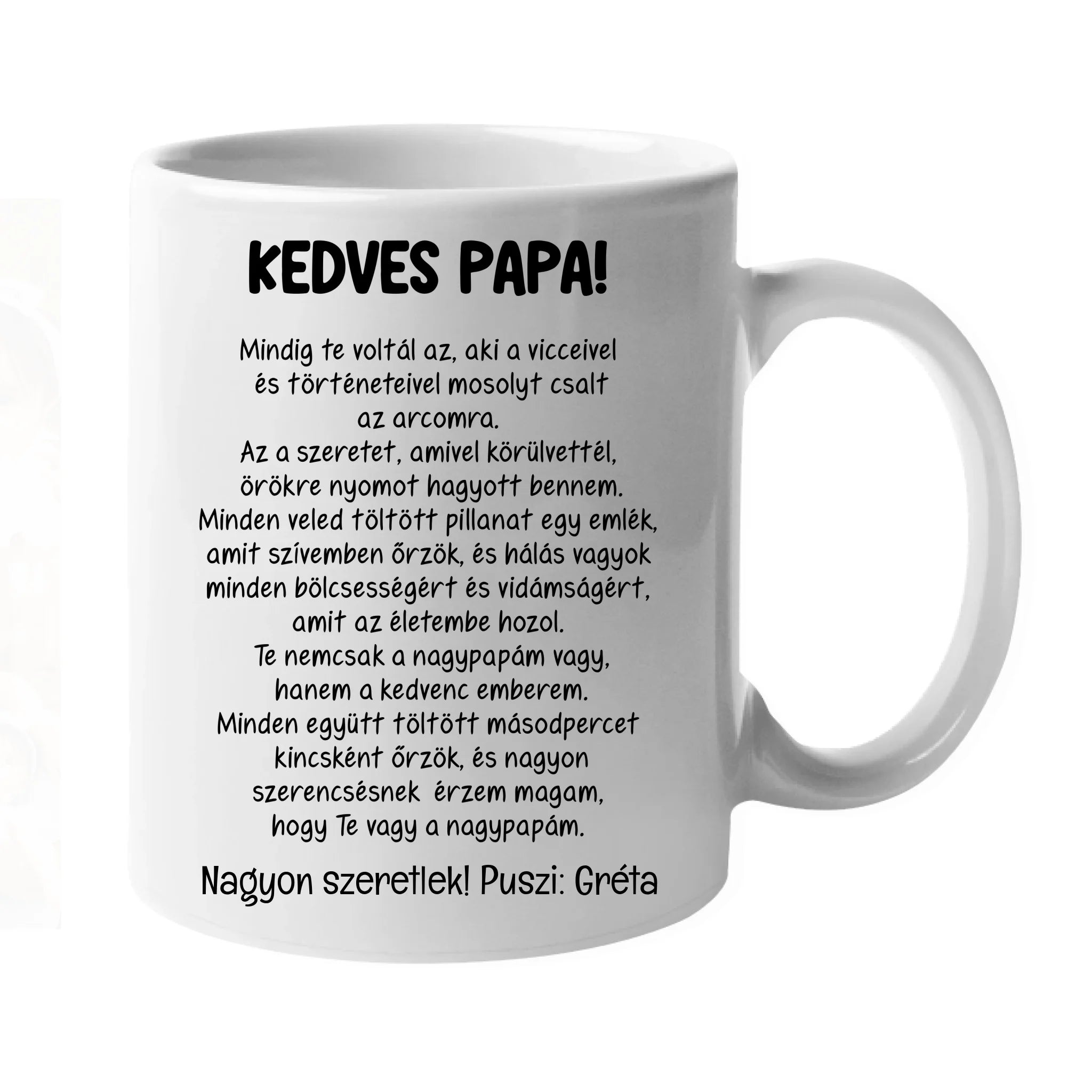 4 fényképes fotókollázs bögre - egyedi ajándék nagypapáknak