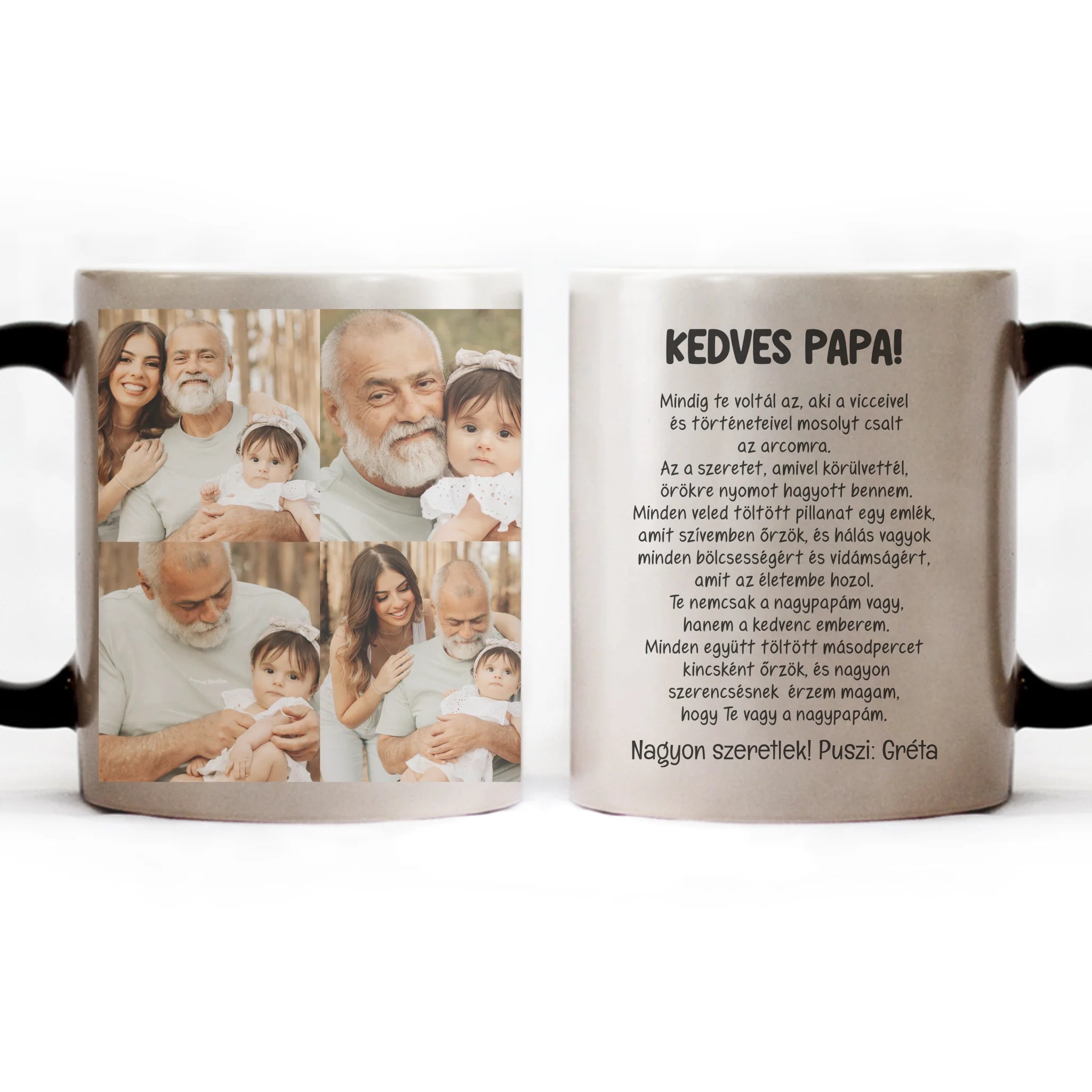 Karácsonyi bögre egy képpel és egyedi névvel