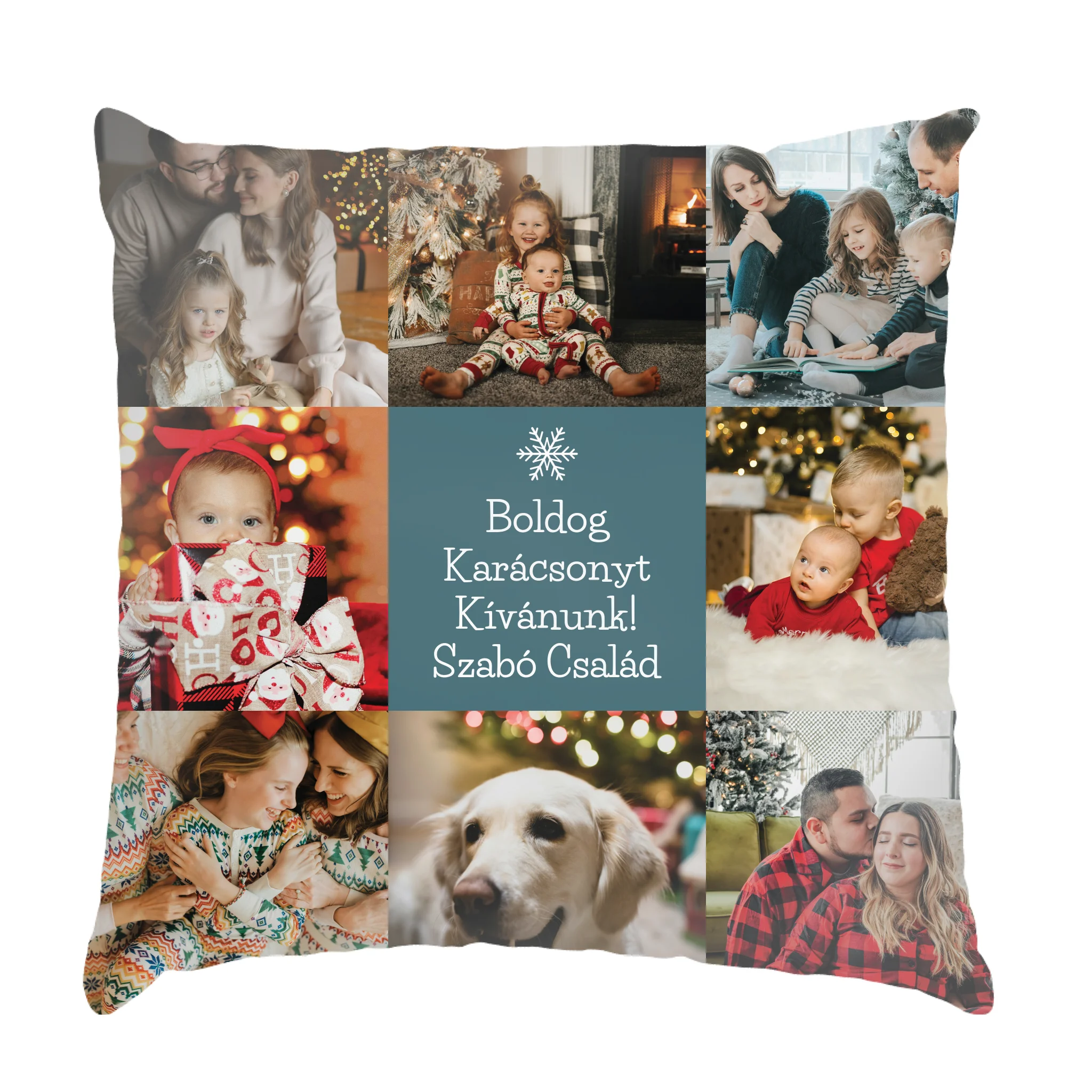 Egyedi képes karácsonyi fullprint párna 8 képpel