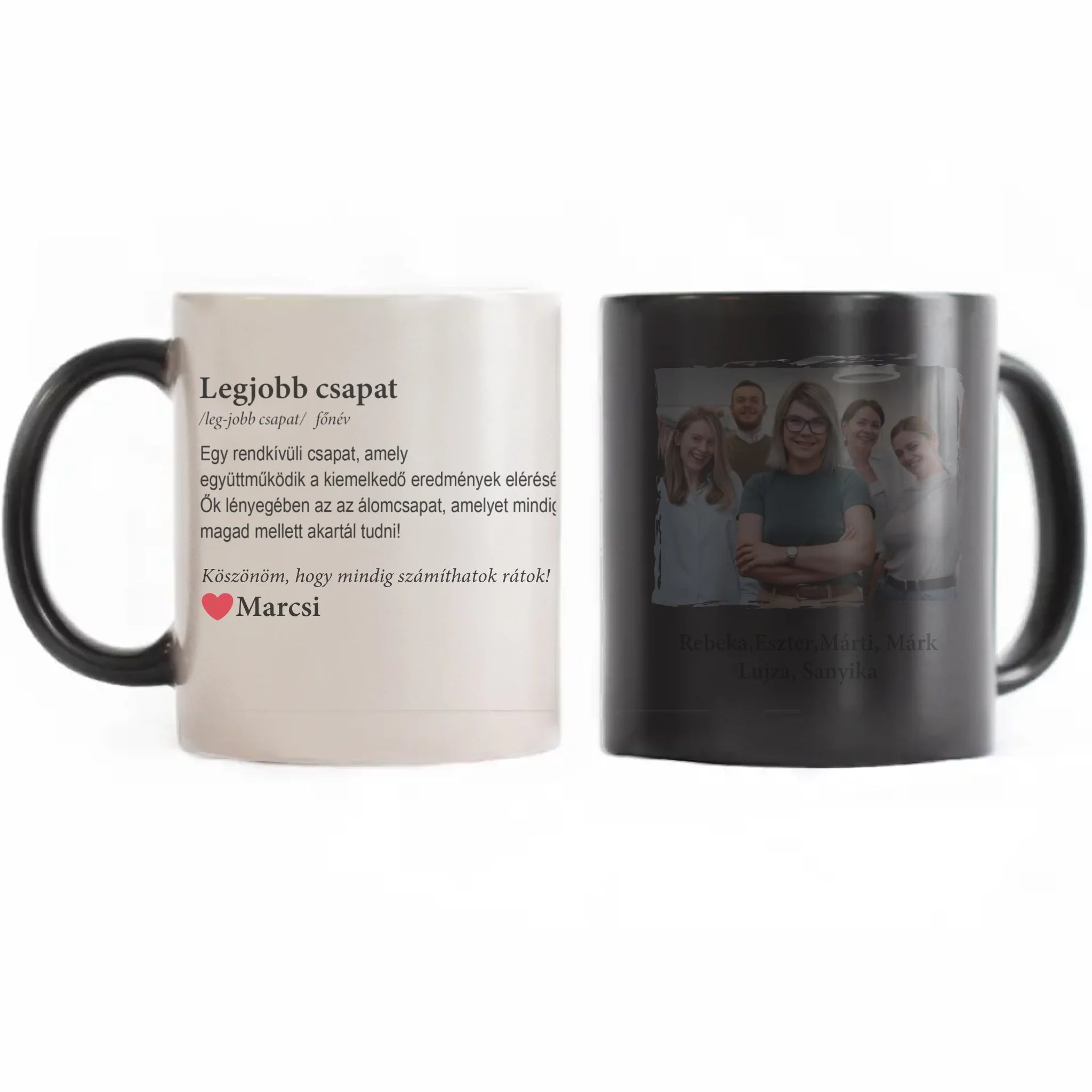 Legjobb csapat - ajándék munkatársnak fényképes feliratos bögre