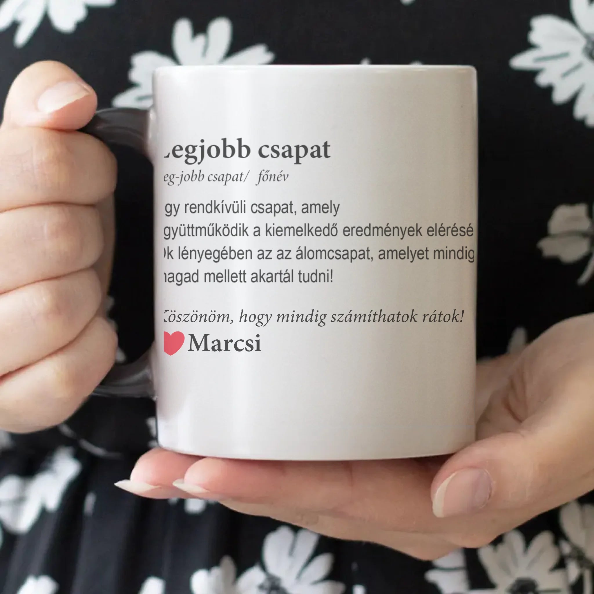 Legjobb csapat - ajándék munkatársnak fényképes feliratos bögre