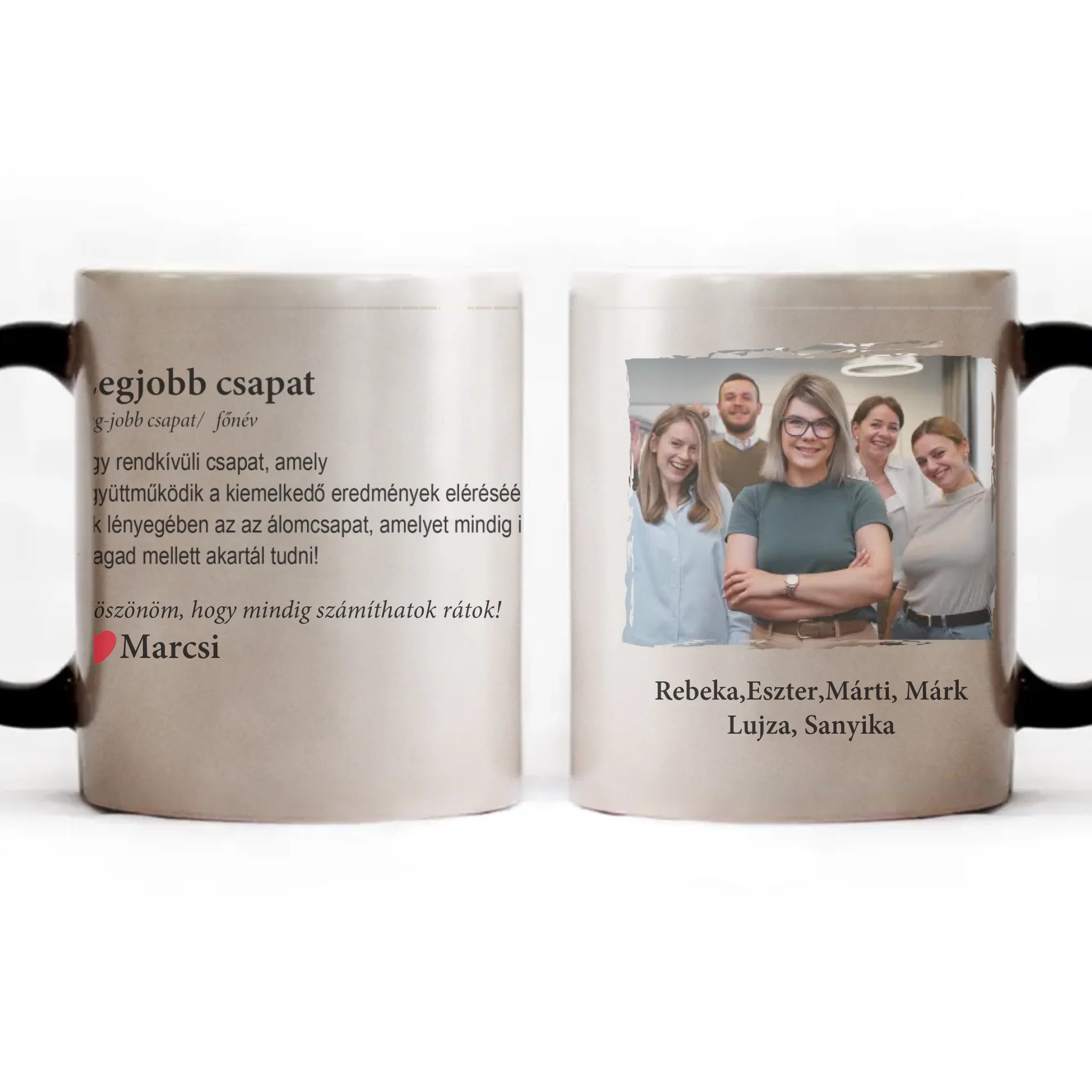 Legjobb csapat - ajándék munkatársnak fényképes feliratos bögre