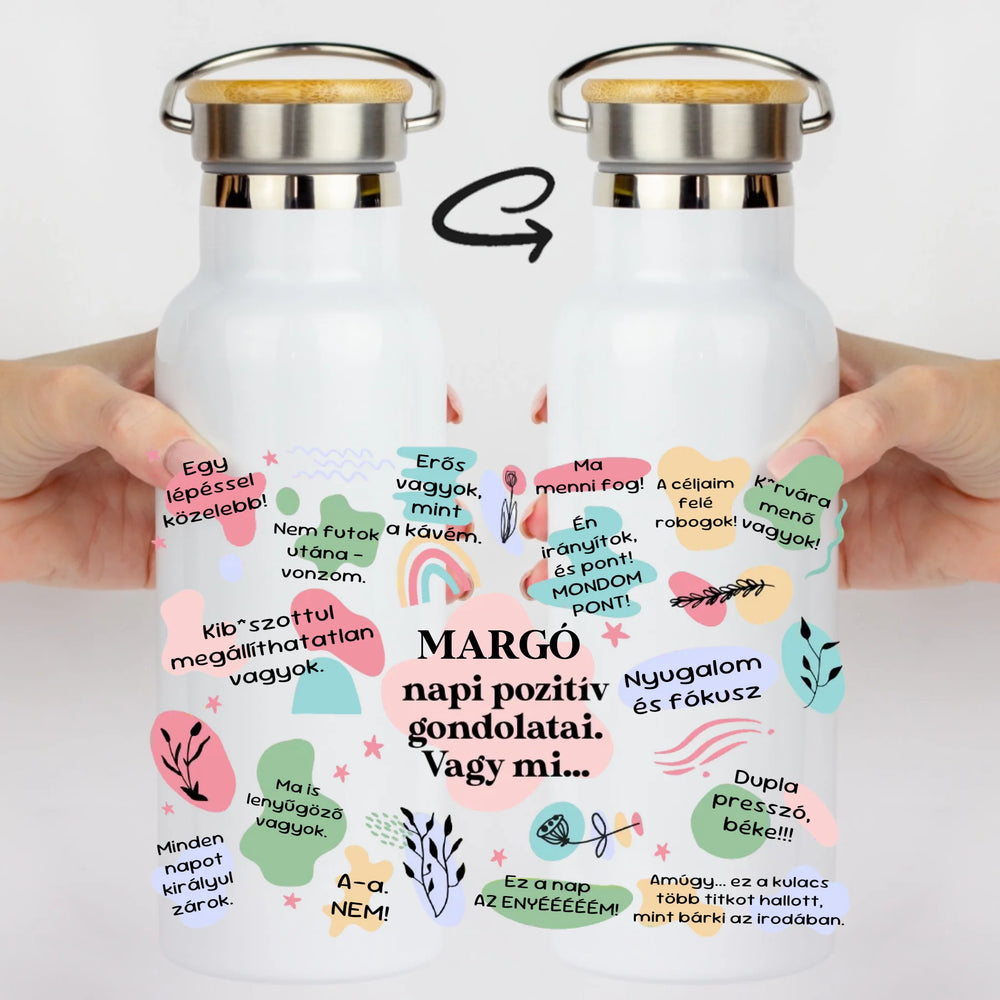 Kulacs kollégáknak napi motivációs egyedi feliratokkal saját névvel
