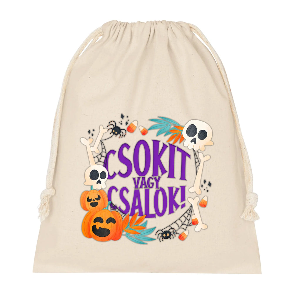 Csokit vagy csalok halloweeni ajándékzsák gyerekeknek