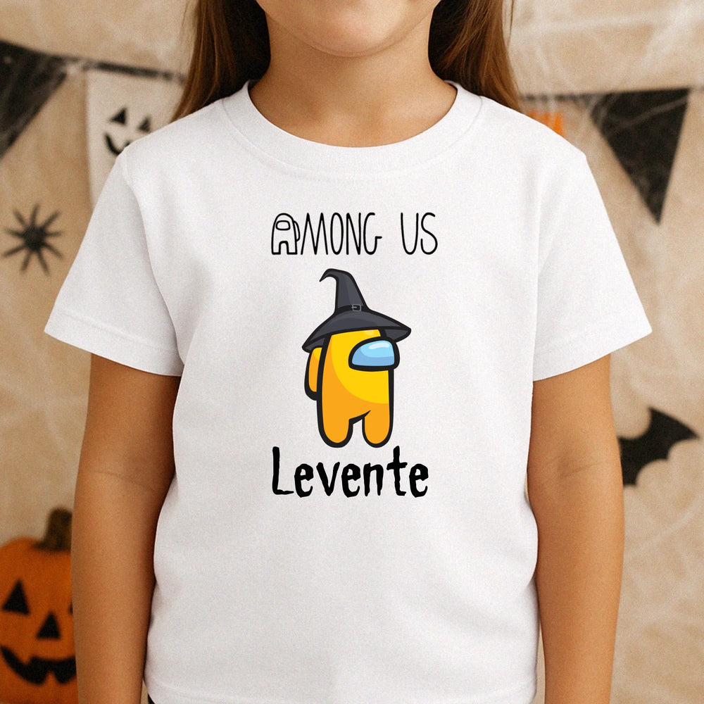 Halloweeni Among us gyerek póló egyedi névvel