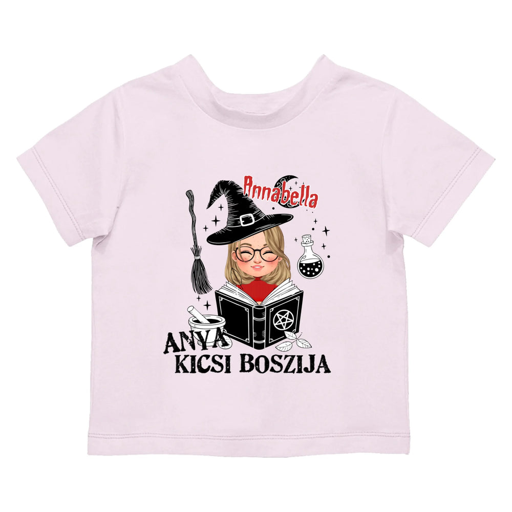 Egyedi halloweeni póló lányoknak - anya kicsi boszija