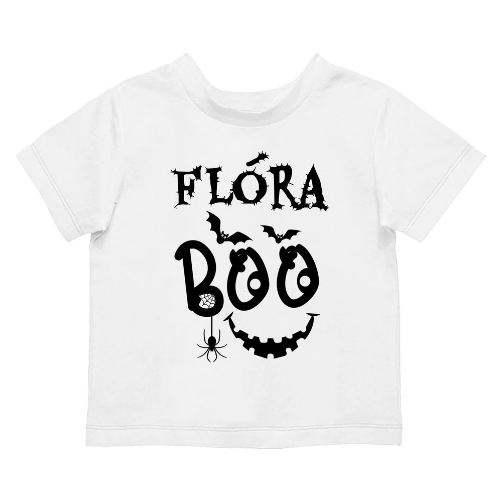 Egyedi halloweeni póló gyerekeknek - Boo feliratos póló névvel