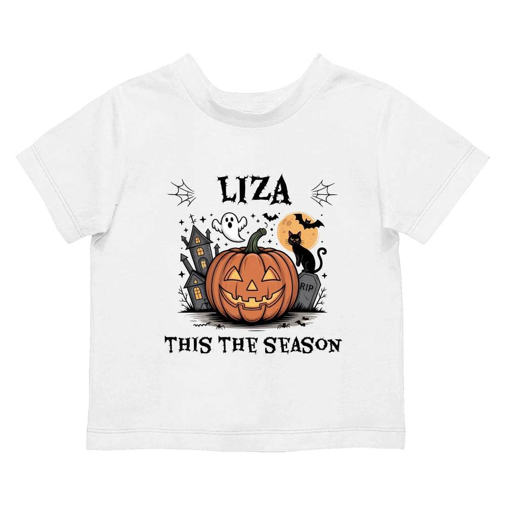 Egyedi neves halloweeni póló gyerekeknek - This the season