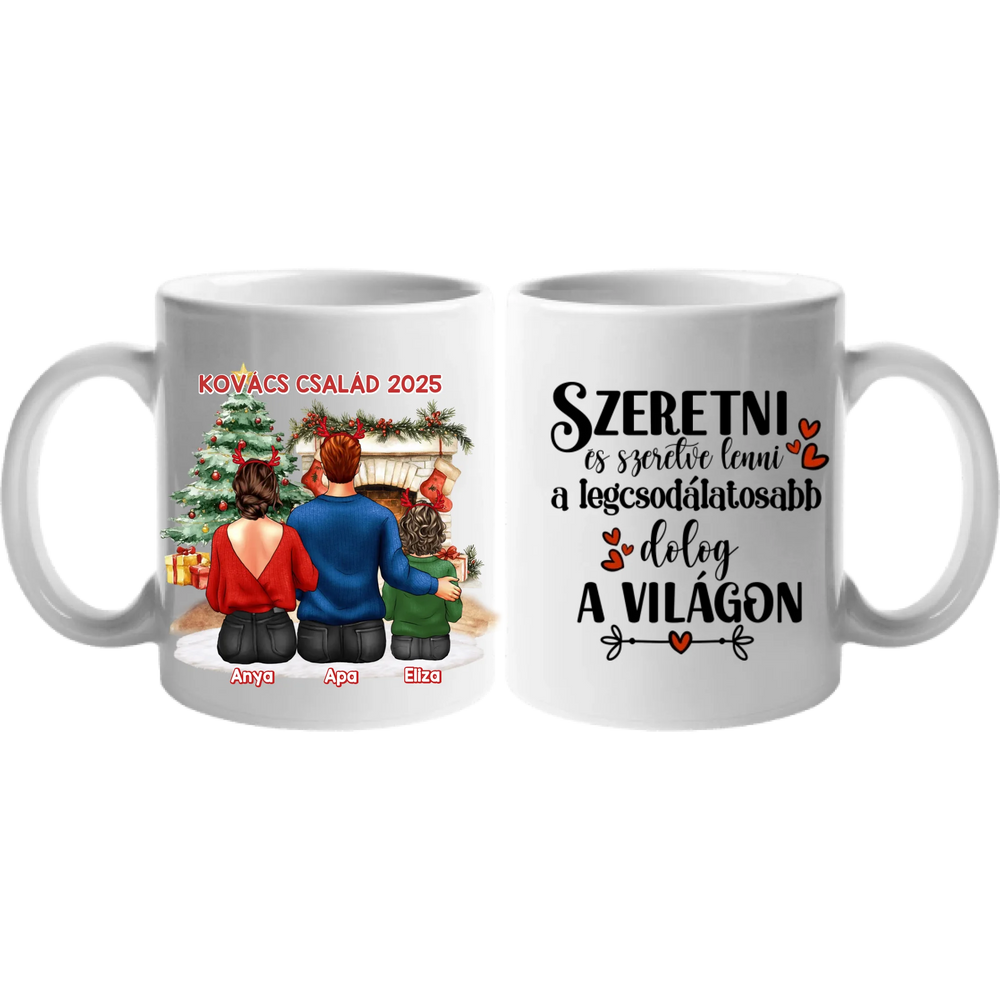 Karácsonyi ajándék bögre családoknak 1 gyerekes